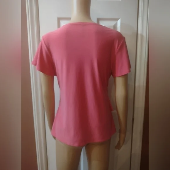 Ashley blue women's size medium pink blouse shirt top - Picture 4 of 7